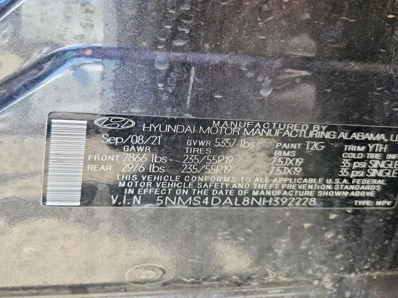 2022 HYUNDAI SANTA FE LIMITED  