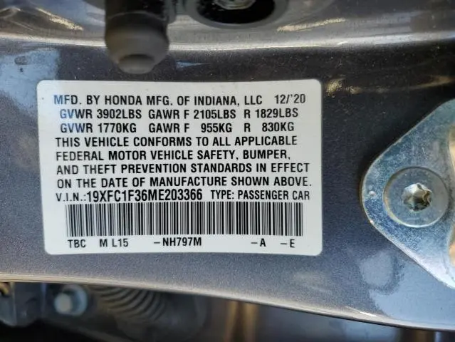 2021 HONDA CIVIC EX