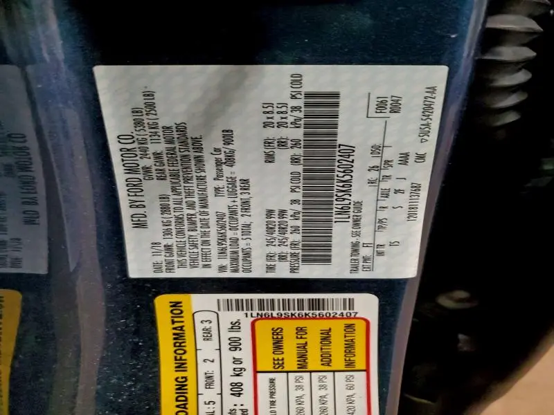 2019 LINCOLN CONTINENTAL SELECT  