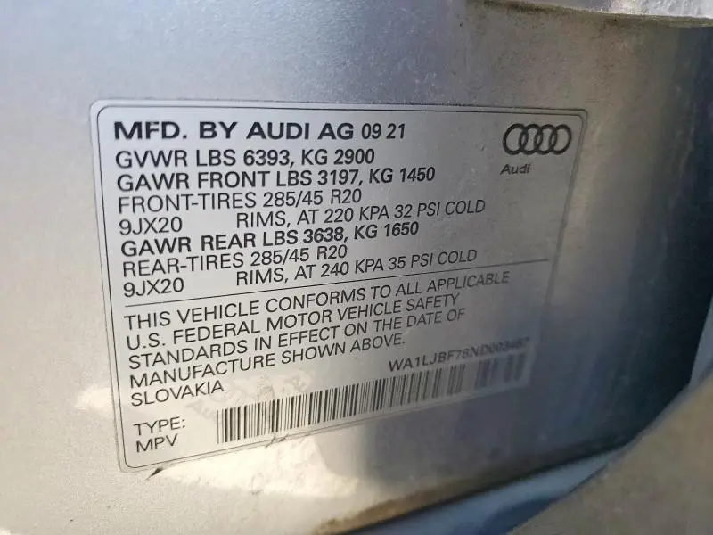 2022 AUDI Q7 PREMIUM PLUS  
