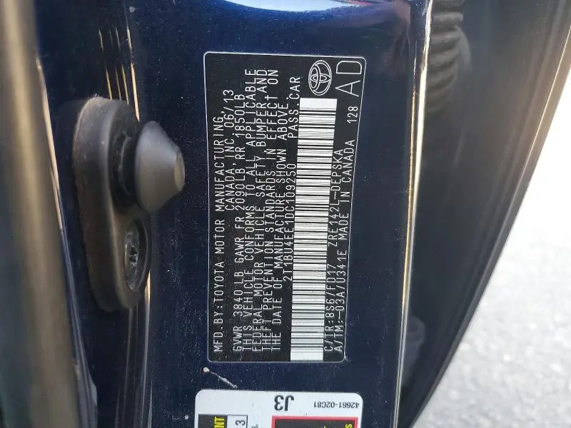 2013 TOYOTA COROLLA S  