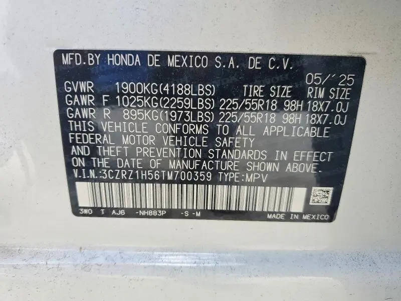 2026 HONDA HR-V SPORT  