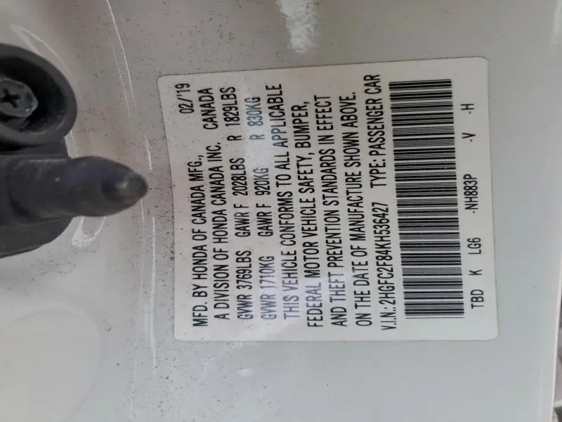 2019 HONDA CIVIC SPORT  