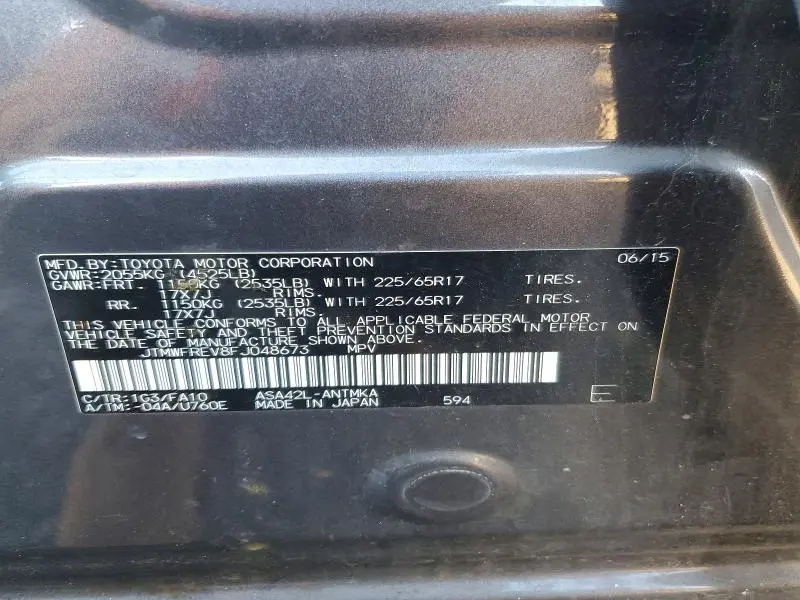 2015 TOYOTA RAV4 XLE  