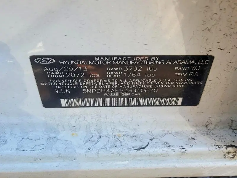 2013 HYUNDAI ELANTRA GLS  