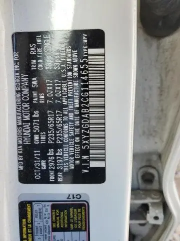 2012 HYUNDAI SANTA FE GLS  