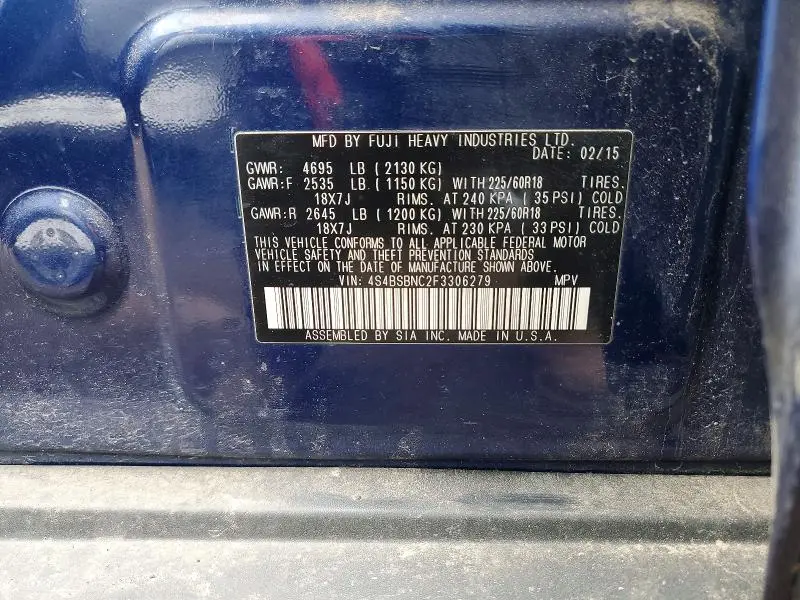 2015 SUBARU OUTBACK 2.5I LIMITED  