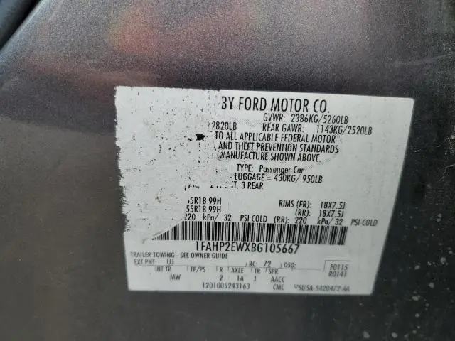 2011 FORD TAURUS SEL  