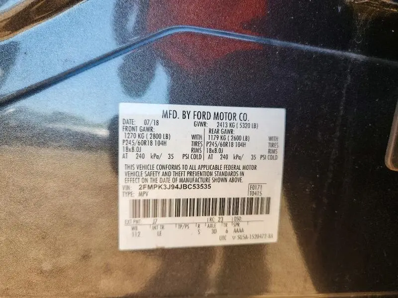 2018 FORD EDGE SEL  