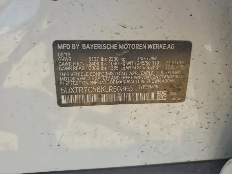 2019 BMW X3 SDRIVE30I  