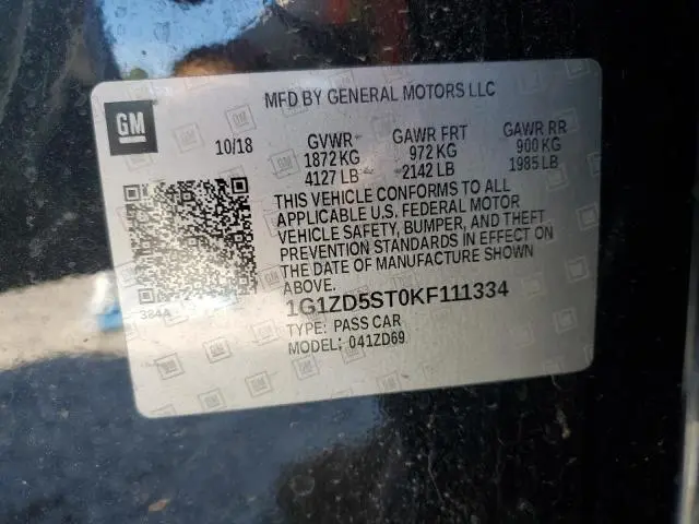 2019 CHEVROLET MALIBU LT  