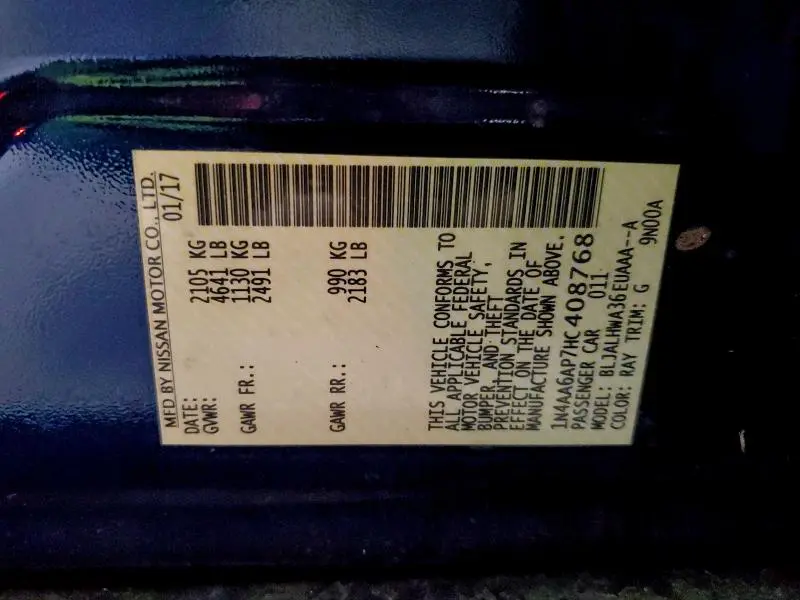 2017 NISSAN MAXIMA 3.5S  