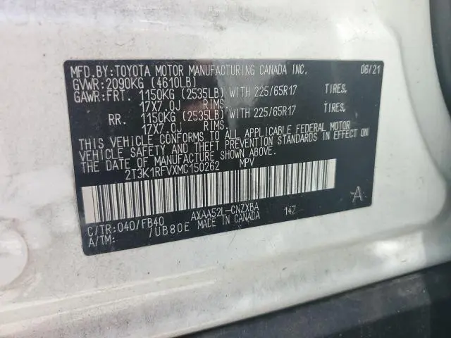 2021 TOYOTA RAV4 LE  