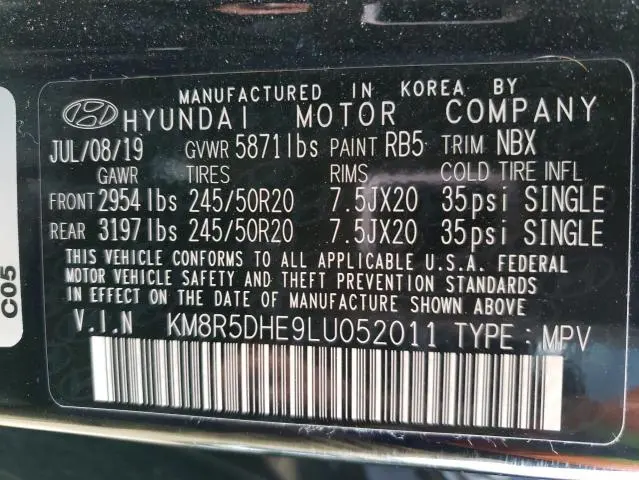 2020 HYUNDAI PALISADE LIMITED  