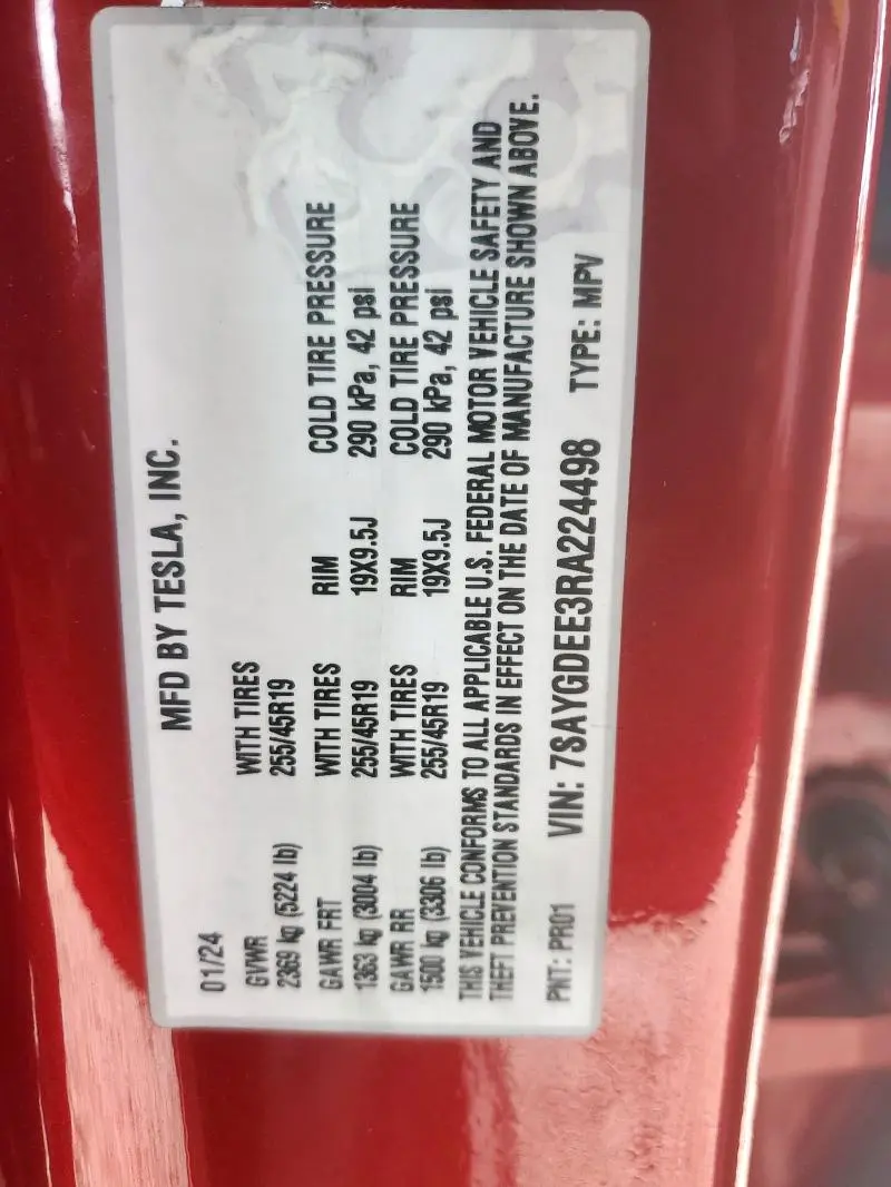 2024 TESLA MODEL Y 