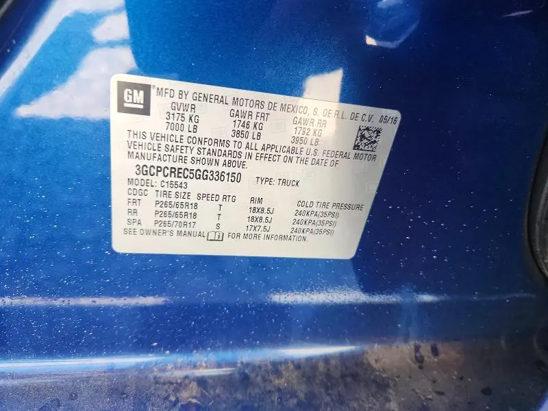 2016 CHEVROLET SILVERADO C1500 LT  