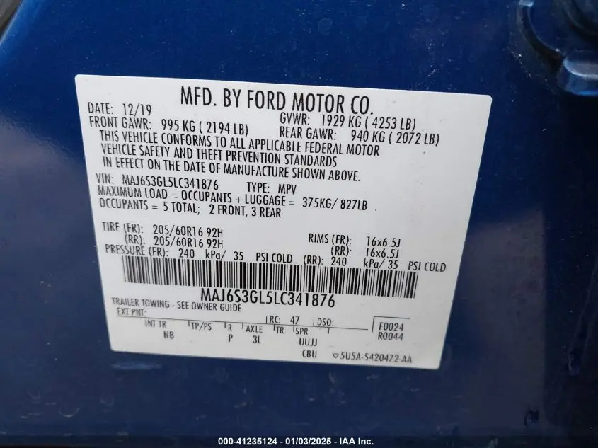 2020 FORD ECOSPORT SE