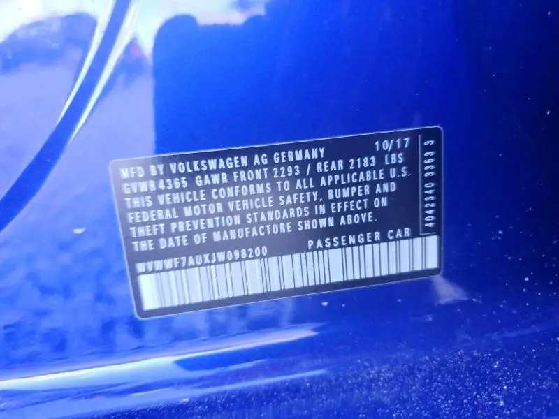 2018 VOLKSWAGEN GOLF R   
