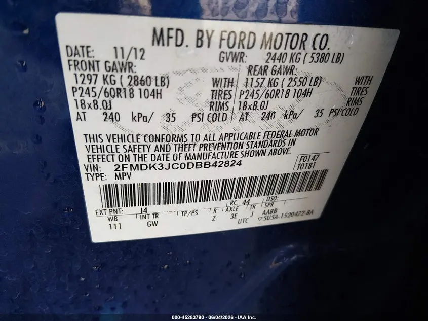 2013 FORD EDGE SEL
