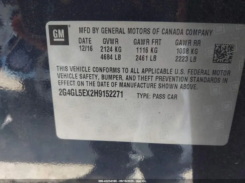 2017 BUICK REGAL TURBO SPORT TOURING