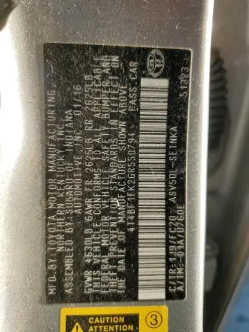 2016 TOYOTA CAMRY LE  