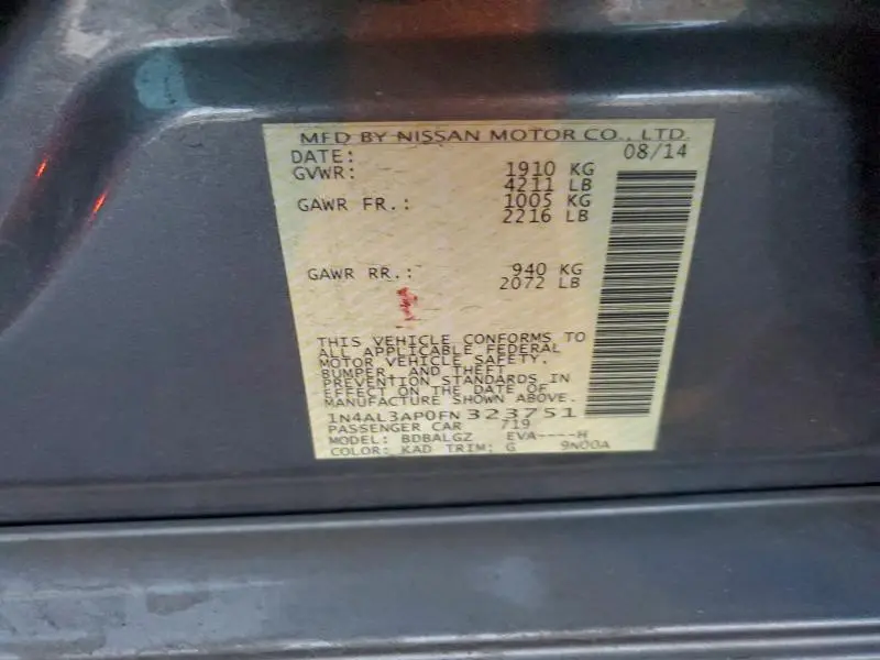 2015 NISSAN ALTIMA 2.5  