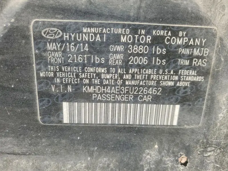 2015 HYUNDAI ELANTRA SE  