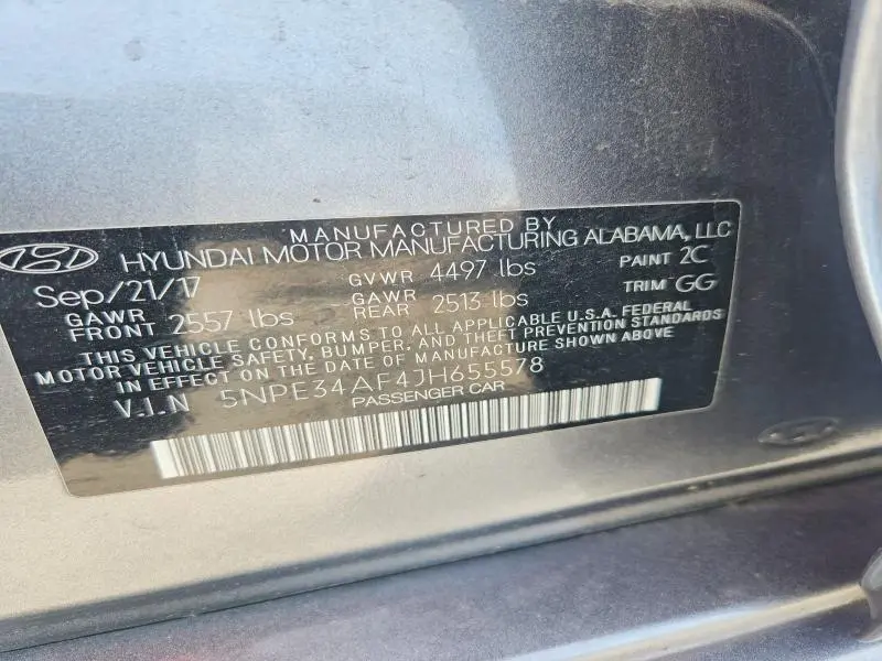 2018 HYUNDAI SONATA   