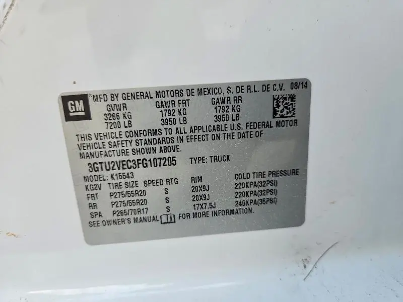 2015 GMC SIERRA K1500 SLT  