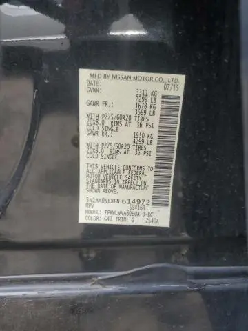 2015 NISSAN ARMADA PLATINUM  