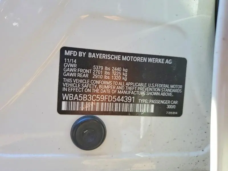 2015 BMW 535 XI  