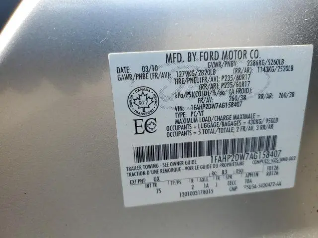 2010 FORD TAURUS SE  