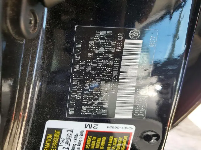 2011 TOYOTA CAMRY SE  