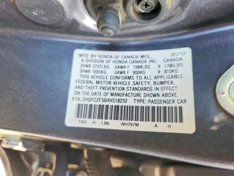 2017 HONDA CIVIC LX  