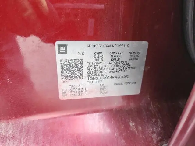 2017 CHEVROLET TAHOE K1500 PREMIER  