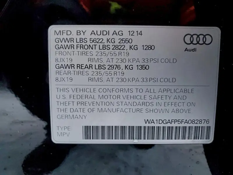 2015 AUDI Q5 PREMIUM PLUS  