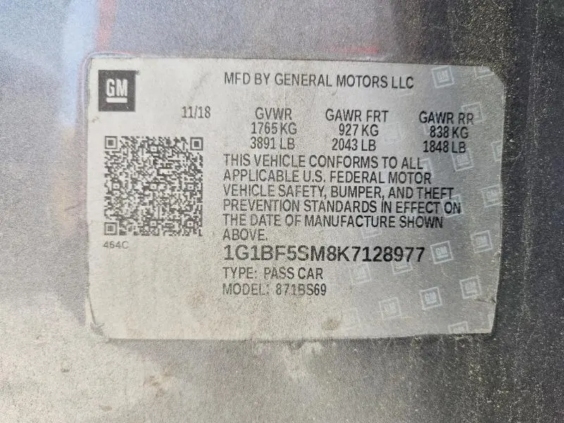 2019 CHEVROLET CRUZE PREMIER  