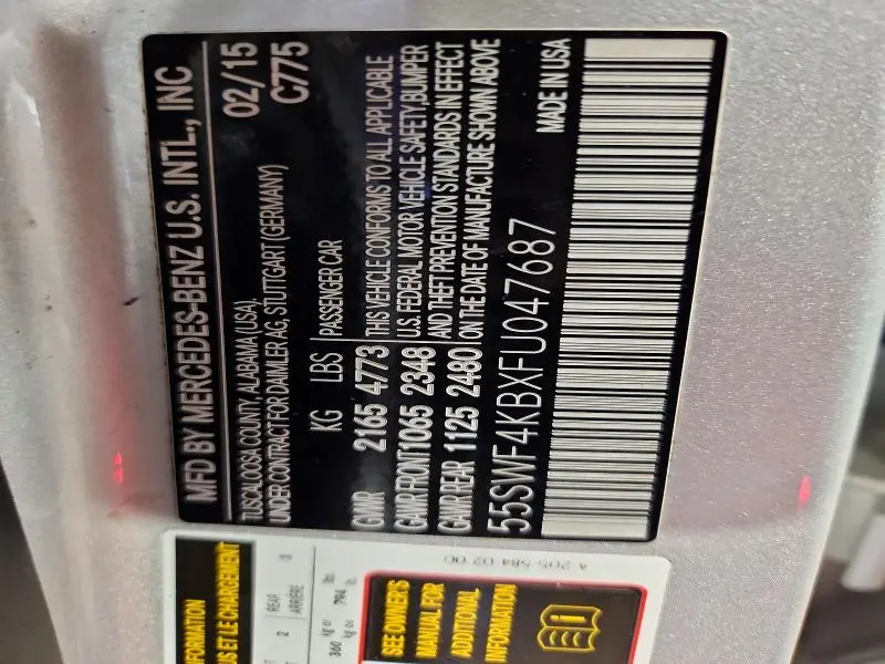 2015 MERCEDES-BENZ C 300 4MATIC  