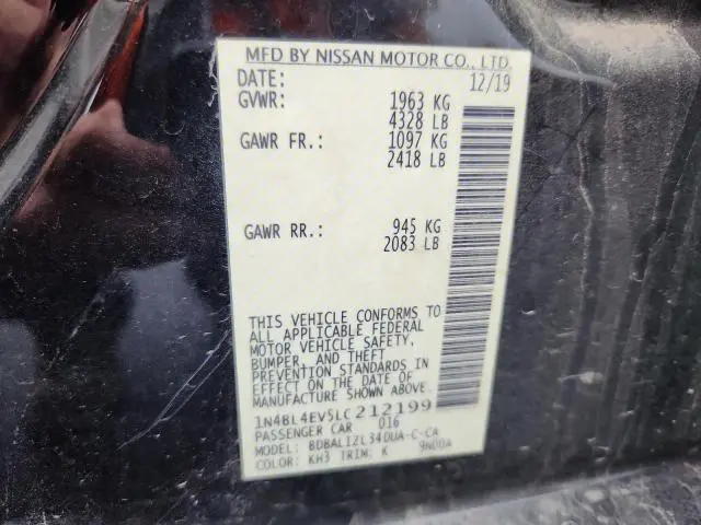 2020 NISSAN ALTIMA SL  