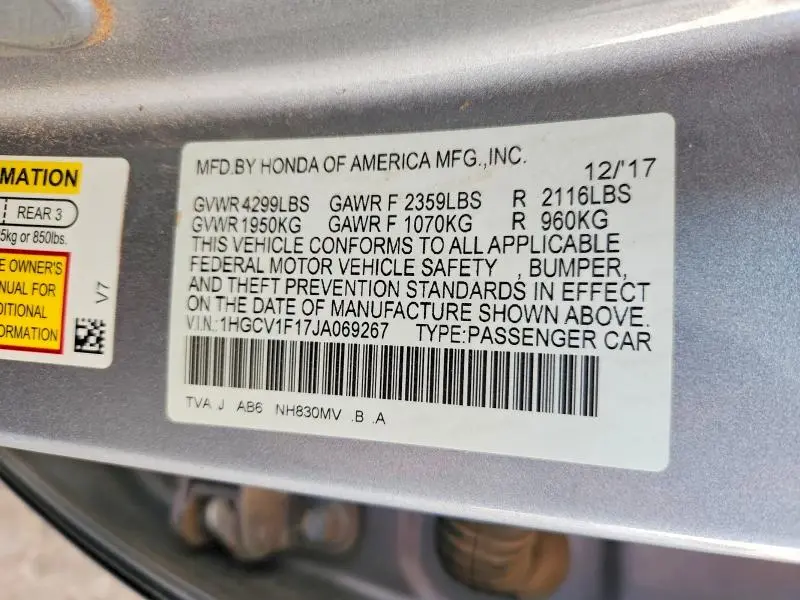 2018 HONDA ACCORD LX  