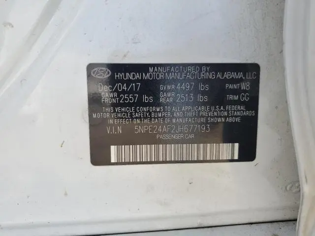 2018 HYUNDAI SONATA SE  