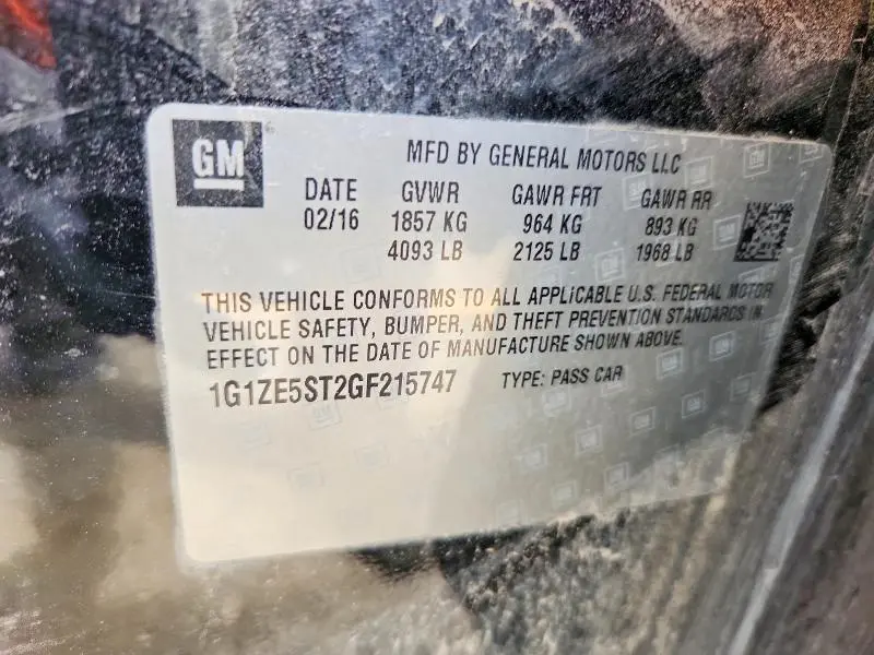 2016 CHEVROLET MALIBU LT  