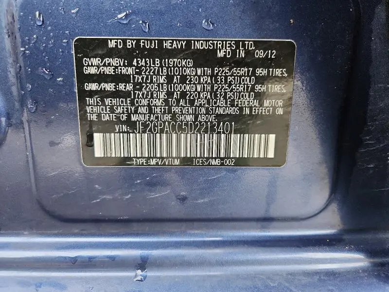 2013 SUBARU XV CROSSTREK 2.0 PREMIUM  