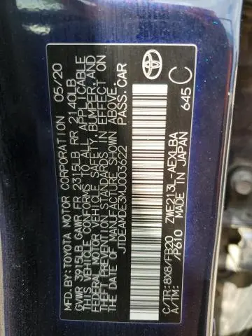 2021 TOYOTA COROLLA LE  