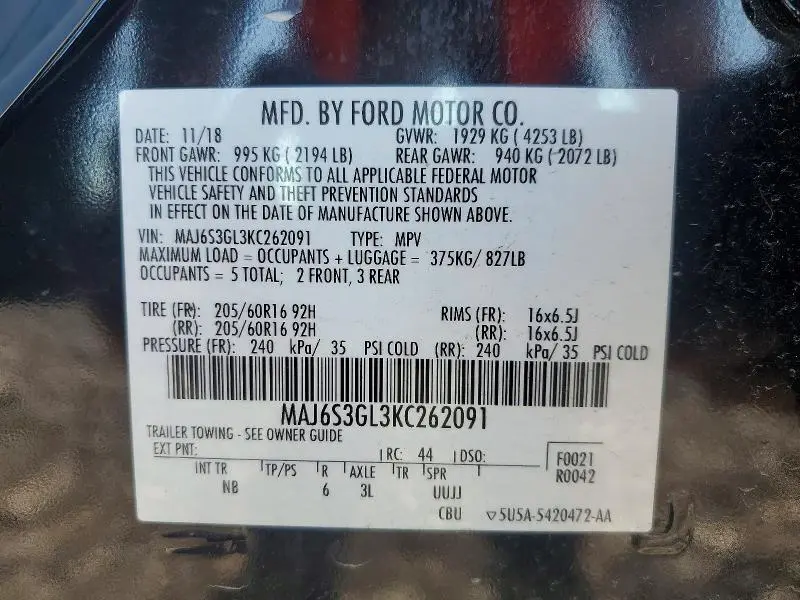 2019 FORD ECOSPORT SE  
