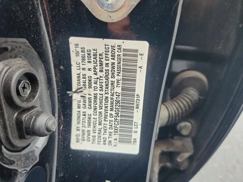 2016 HONDA CIVIC LX  