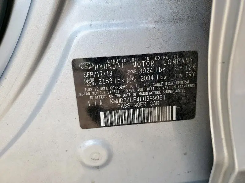 2020 HYUNDAI ELANTRA SEL  