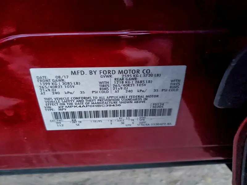 2017 FORD EDGE SPORT  