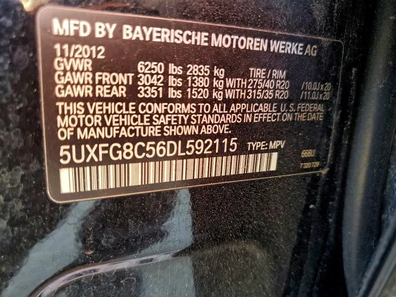 2013 BMW X6 XDRIVE50I  