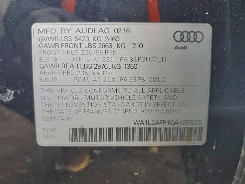 2016 AUDI Q5 PREMIUM PLUS  